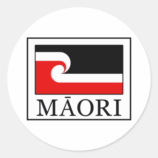 Maori Ronde Sticker (Voorkant)
