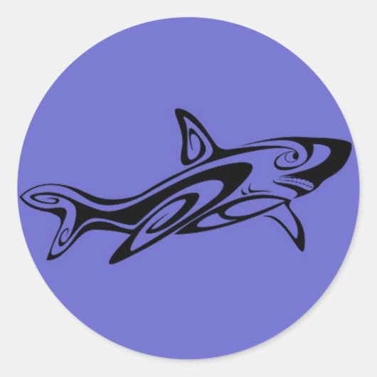 Maori Shark Ronde Sticker (Voorkant)