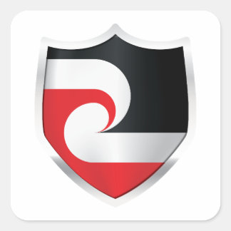 Maori Silver Shield Flag Vierkante Sticker