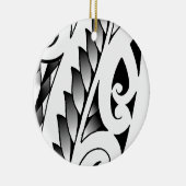 Maori silverfern tattoo patroon met ijzerbladeren keramisch ornament (Rechts)