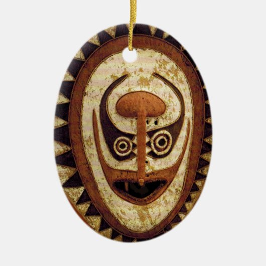 Maori Stammesritueel Masker Keramisch Ornament (Voorkant)