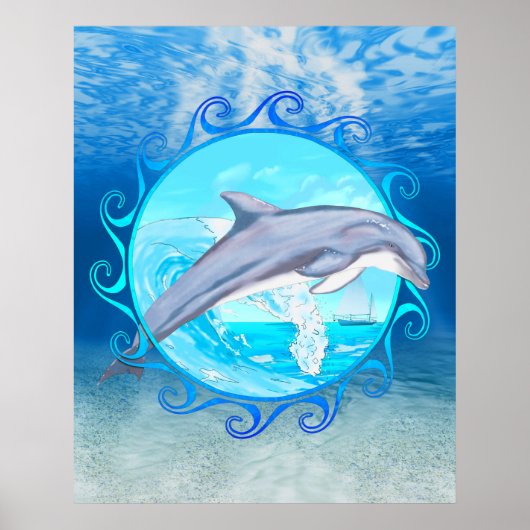 Maori Sun Dolphin Poster (Voorkant)