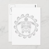Maori Sun Tribal Turtle Adult Coloring Briefkaart (Voorkant / Achterkant)