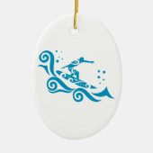 Maori Surfer met Waves Gift Idee Keramisch Ornament (Voorkant)