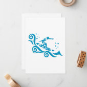 Maori Surfer met Waves Gift Idee Notitiekaartje (Voorkant / Achterkant in situ)