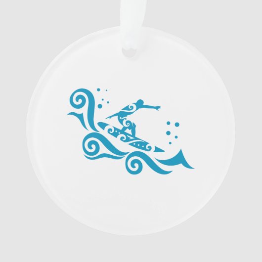 Maori Surfer met Waves Gift Idee Ornament (voorkant)
