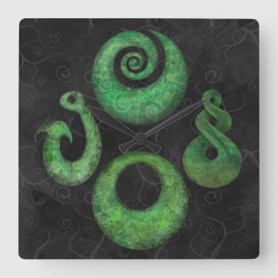 Maori-symbolen Vierkante Klok