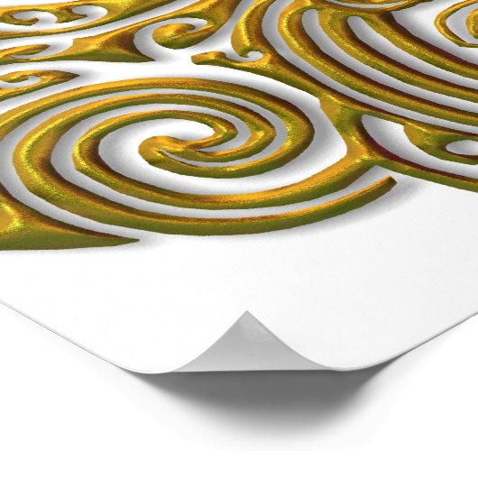 Maori Tattoo - Gold Poster (Hoek)