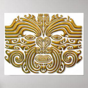 Maori Tattoo - Gold Poster