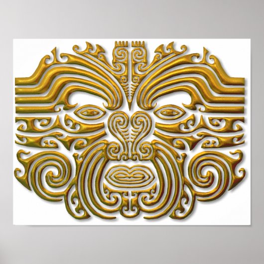 Maori Tattoo - Gold Poster (Voorkant)