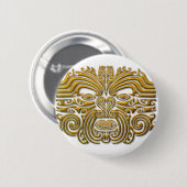 Maori Tattoo - Gold Ronde Button 5,7 Cm (Voorkant /achterkant)