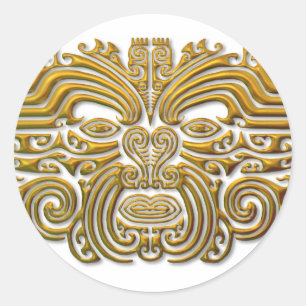 Maori Tattoo - Gold Ronde Sticker