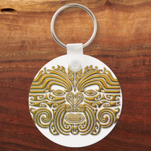 Maori Tattoo - Gold Sleutelhanger (Voorkant)