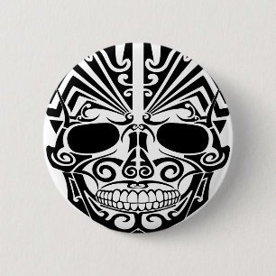 Maori Tattoo Masker Ronde Button 5,7 Cm