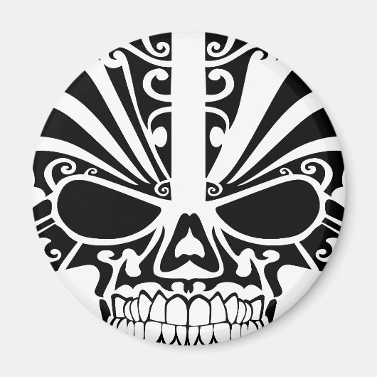 Maori Tattoo Masker Skull Magneet (Voorkant)