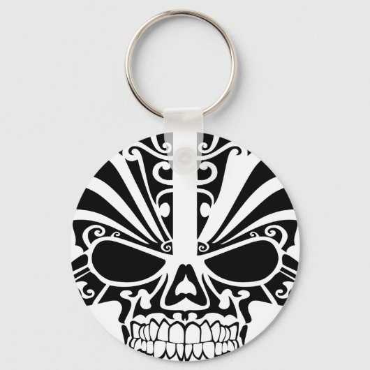 Maori Tattoo Masker Skull Sleutelhanger (Voorkant)