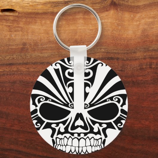 Maori Tattoo Masker Skull Sleutelhanger (Voorkant)