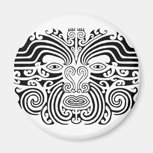 Maori-Tattoo - zwart en wit Magneet (Voorkant)