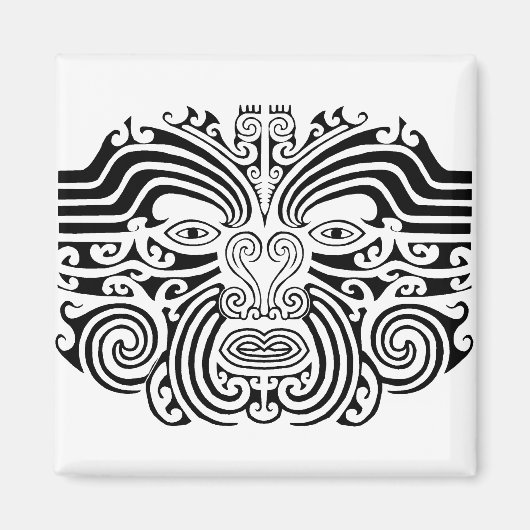 Maori-Tattoo - zwart en wit Magneet (Voorkant)