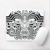 Maori-Tattoo - zwart en wit Muismat (Met muis)