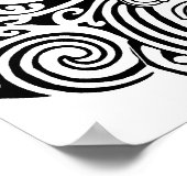 Maori-Tattoo - zwart en wit Poster (Hoek)