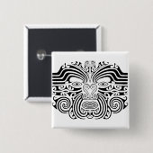 Maori-Tattoo - zwart en wit Vierkante Button 5,1 Cm (Voorkant /achterkant)
