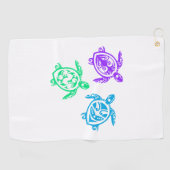 Maori Three Turtles Group Tattoo Gift Idee Golfhanddoek (Horizontaal)