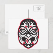maori tiki moko tattoo mask briefkaart (Voorkant / Achterkant)