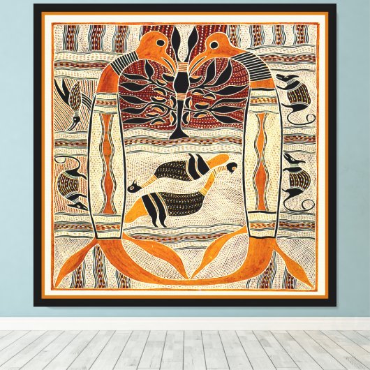 Maori Tribal Animal Spirits Canvas Afdruk (Insitu (Houten vloer))
