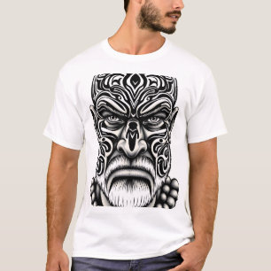 Maori Tribal Face Tattoo Design T-shirt