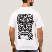 Maori Tribal Face Tattoo Design T-shirt (Achterkant)