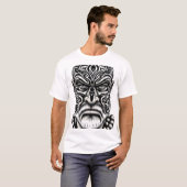 Maori Tribal Face Tattoo Design T-shirt (Voorkant volledig)