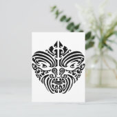 Maori Tribal Tattoo Mask Briefkaart (Staand voorkant)