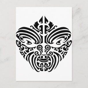 Maori Tribal Tattoo Mask Briefkaart
