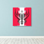 Maori tribal tattoo met realistische veren canvas afdruk (Insitu (Houten vloer))