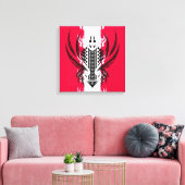 Maori tribal tattoo met realistische veren canvas afdruk (Insitu (Woonkamer))