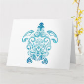 Maori Turtle Honu Art Tribal Tattoo Gift Idee Kaart (Gele Bloem)