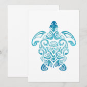 Maori Turtle Honu Art Tribal Tattoo Gift Idee Save The Date (Voorkant / Achterkant)