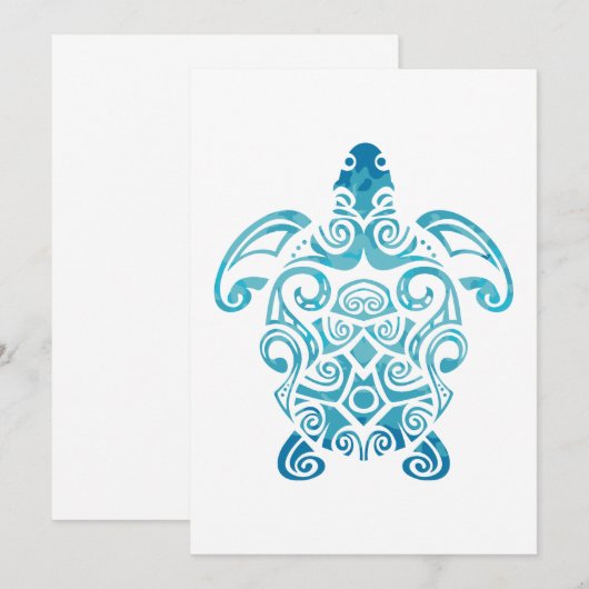 Maori Turtle Honu Art Tribal Tattoo Gift Idee Save The Date (Voorkant / Achterkant)