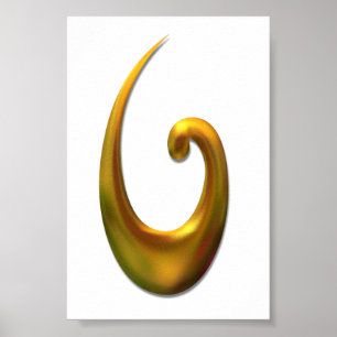 Maori Vishaak - Goud Poster