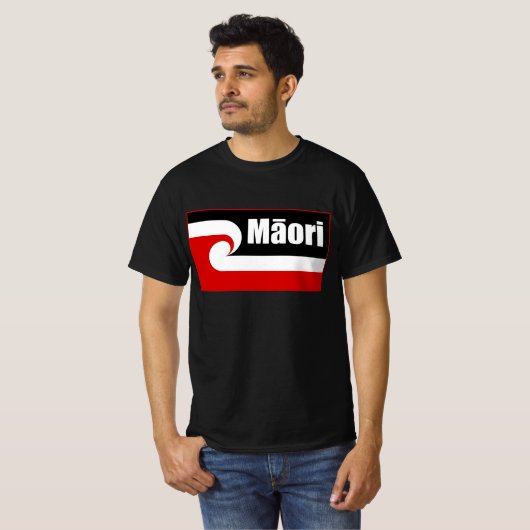 Maori vlag, Tino Rangatiratanga vlag, Maori T-shirt (Voorkant volledig)