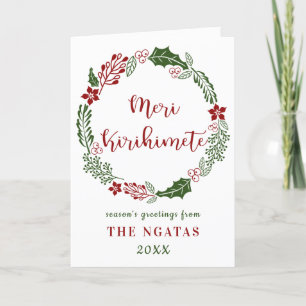 Maori Vrolijk Kerstfeest, Meri Kirihimete, Aangepa Feestdagen Kaart