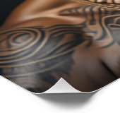 Maori Warrior Chief met gezicht Tattoos Perfect Poster (Hoek)