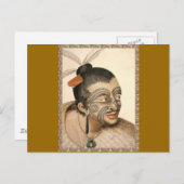 Maori Warrior ongeveer 1784 Briefkaart (Voorkant / Achterkant)