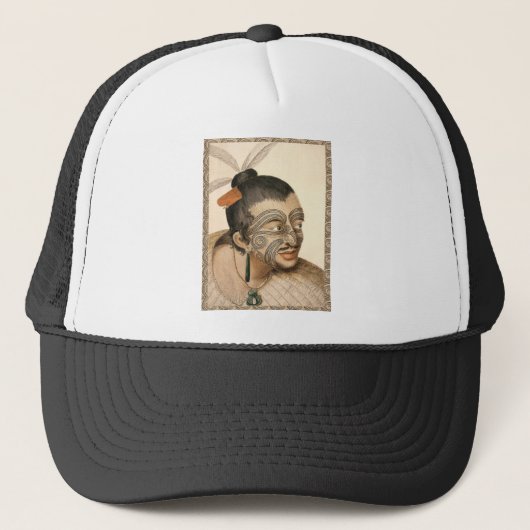 Maori Warrior ongeveer 1784 Trucker Pet (Voorkant)