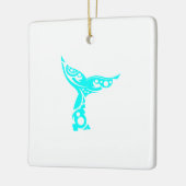 Maori Whale Tail Tribal Tattoo Turquoise Gift Idea Keramisch Ornament (Links)