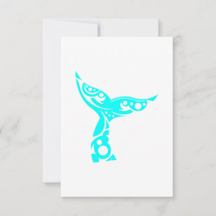 Maori Whale Tail Tribal Tattoo Turquoise Gift Idea RSVP Kaartje