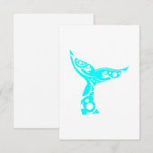 Maori Whale Tail Tribal Tattoo Turquoise Gift Idea RSVP Kaartje (Voorkant / Achterkant)