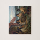 Maoris Plaiting Flax-manden, door G. Lindauer Legpuzzel (Verticaal)