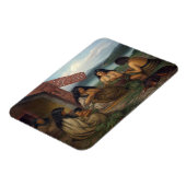 Maoris Plaiting Flax-manden, door G. Lindauer Magneet (Linkerzijde)